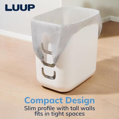 2pk, 2.5 STORi Luup Bathroom Wastebasket Secure Grocery Bags, Plastic Garbage Container for Vanity, Laundry Room