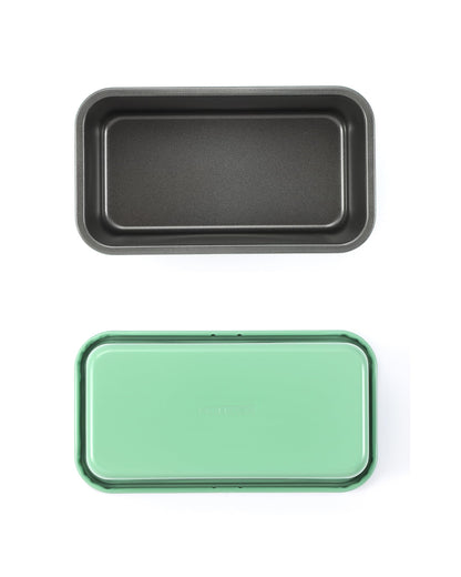 Monfish Bread Loaf Pans for Home Baking, 2pcs Carbon Steel 1lb loaf Tin, Rosemary Green 9x5 inch Non-Stick bread Pan Mold