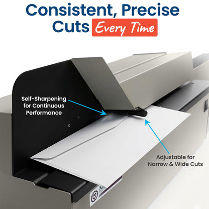 Martin Yale 62001 Deluxe High-Speed Letter Opener, Gray, Up To 17,500 Envelopes per Hour, Accepts a 6" Tall Stack of Envelopes, 500,000 per Month Capacity