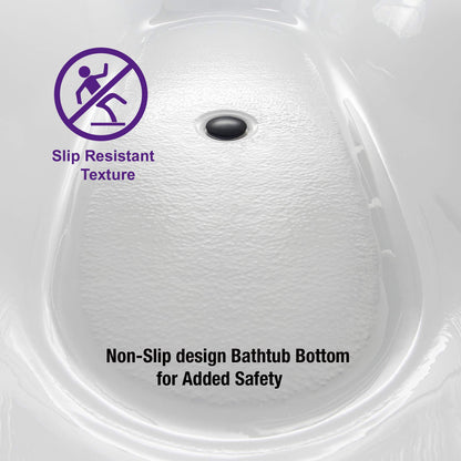 WOODBRIDGE 67" Acrylic Freestanding Bathtub Contemporary Soaking White Tub with Matte Black Overflow and Drain，B0001 -MB-Drain &O