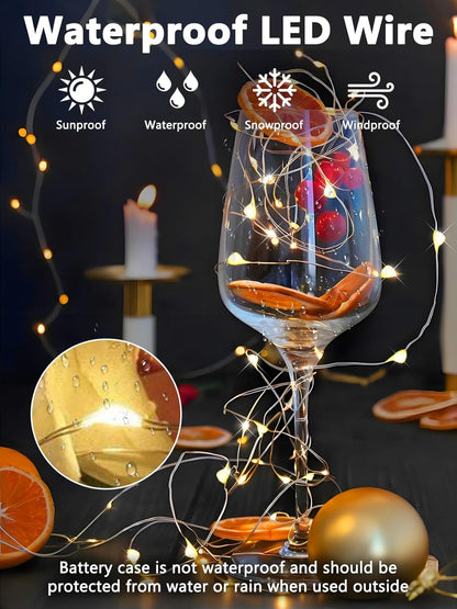 26FT 80 1 Pack 8 LED Fairy Lights Battery Operated with Remote Control & Timer, String Lights Outdoor Indoor, Modes