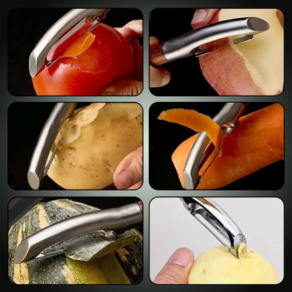 Laoxiongtou Professional Potato Peeler,Vegetable Peeler Stainless Steel,Carrot Peelers For Kitchen There Are Sharp Swivel Blades And Natural Anti Slip Wooden Handle,For Fruit And Vegetable Peeler