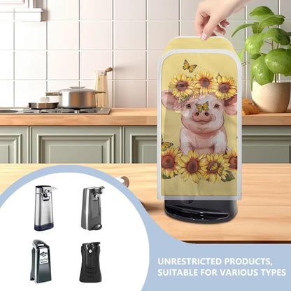 Sunflower Pig Can Opener Dust Cover, Stain Resistant Home Decor for Electric Automatic Can Openers