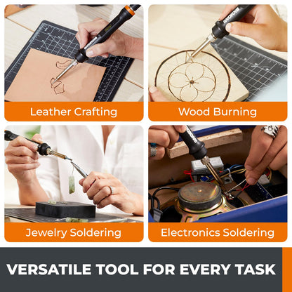 MAKERX Crafting Tool Combo Kit - Rotary Tool, Airbrush Gun, Wood and Metal Crafter for Sanding, Carving, Painting, 20V Power Share Battery & 57-Piece Accessories Included