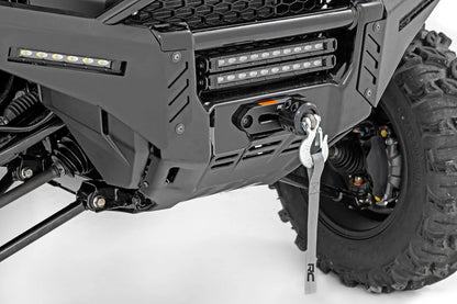 Rough Country Winch Mount with RS6500S Winch for Honda Pioneer 1000/1000-5 - Bolt-on Mounting Plate with 6500 LB Synthetic Rope Winch