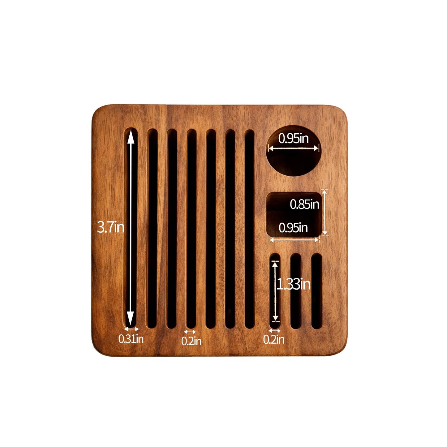 Acacia Wood Universal Knife Block, Countertop Knife Holder Organizer with Scissors & Sharpening Rod Slots, Space Saving Storage without Knives