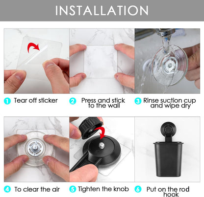 Linkidea Electric/Battery Toothbrush Holder (White) Self Adhesive for Bathroom, Wall Mount Razor/Toothpaste Organizer