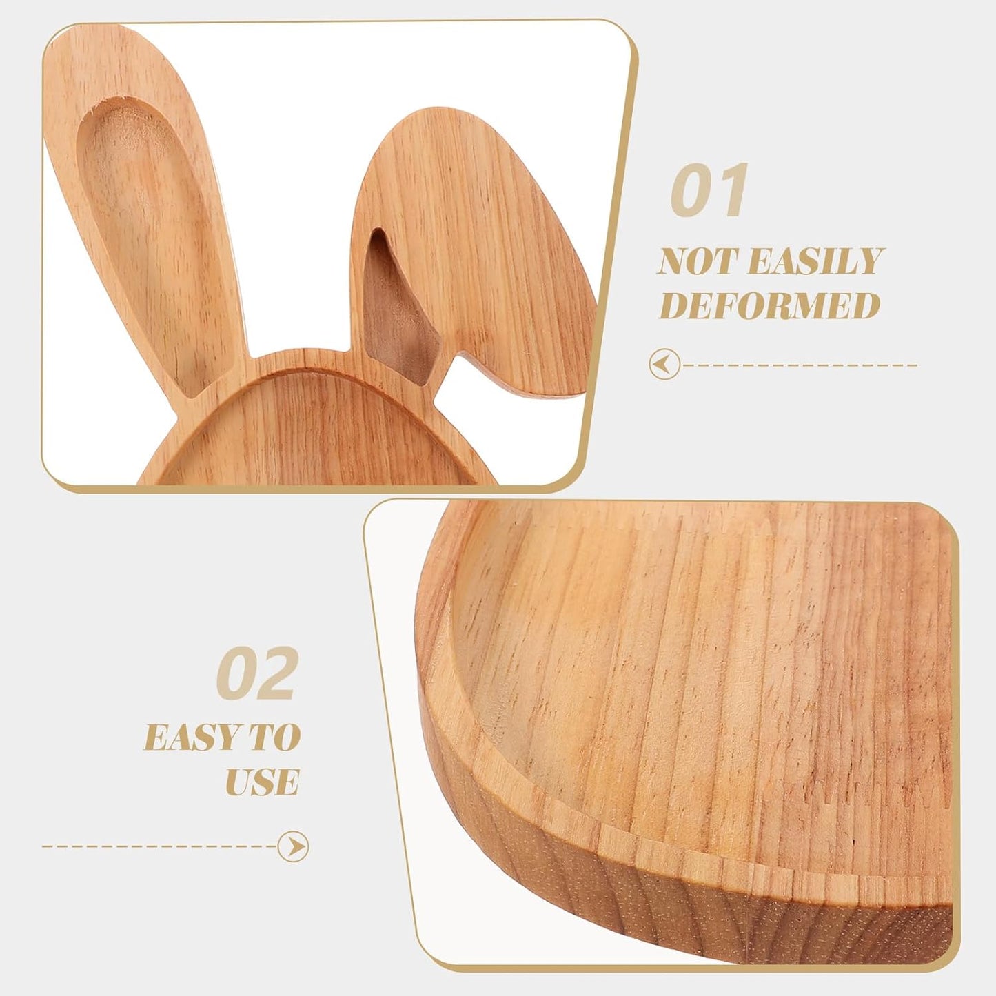 Cabilock Easter Bunny Cutting Board, Rabbit Shaped Kitchen Chopping Board Platter for Cheese, Dessert Serving Tray