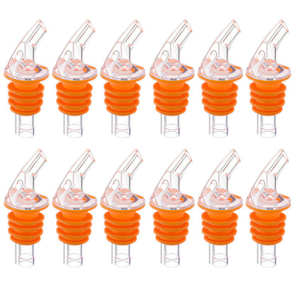 Quzzil 1 Dozen Pour Spout Large Amber Cork Pour Spout Bottle Speed Pourers Fits 750ml, 1l, 1.75l Bottles, for Liquors, Bartending Tool(Orange)