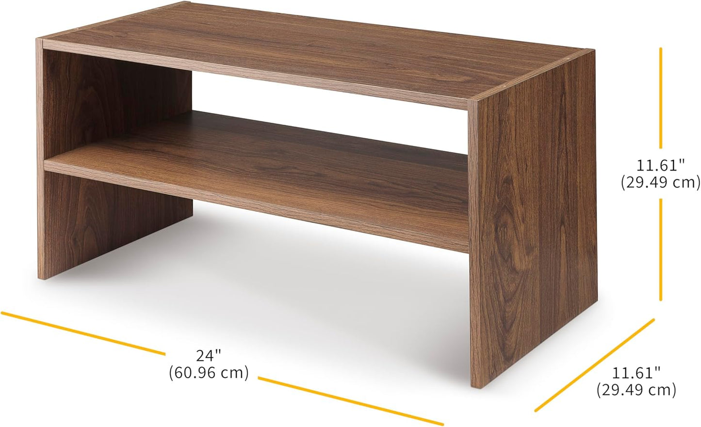 2-Shelf 24 inches Whitmor Wood Stackable Shoe Rack, Walnut