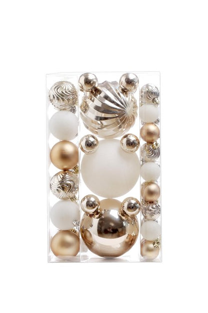 Christmas Ball Ornaments for Xmas Decorations,50 pcs Christmas Extra Large Tree Shatterproof Ornaments-Champagne (Combo of 5 Style in 3 Sizes)