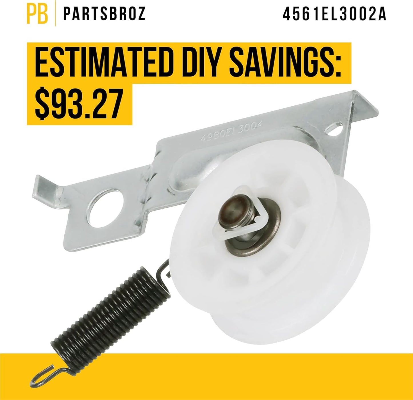 ParrtsBroz 4561EL3002A Idler Pulley Assembly, Compatible with LG Kenmore Washer Dryer, Replaces AP4438243