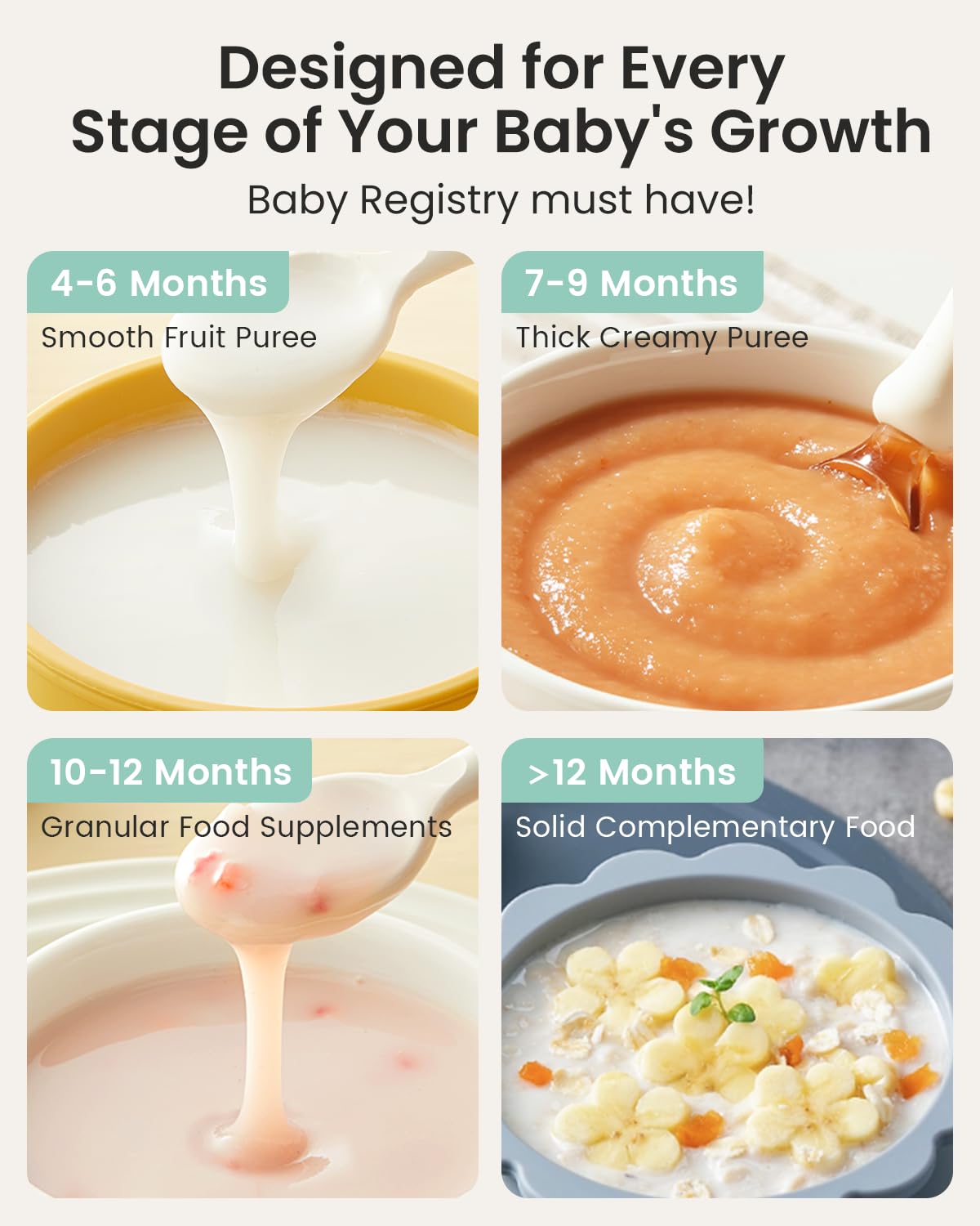 Grownsy Baby Food Maker with Steam Basket, One Step Baby Food Processor Steamer Puree Blender Grinder Mills Machine, Auto Cooking Grinding and Sterili-zing for Healthy Homemade Baby Food, Blue