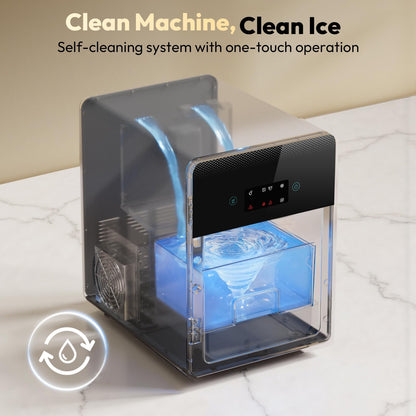 Oylus 2'' Clear Ice Ball Maker – 4 Ice Spheres in 35min, 144 pcs/Day, Auto&Manual Fill, Fast Round Ice Machine with LCD Touch Panel, Self-Cleaning, Home & Bar Maker for Whiskey Gift Mother's Day