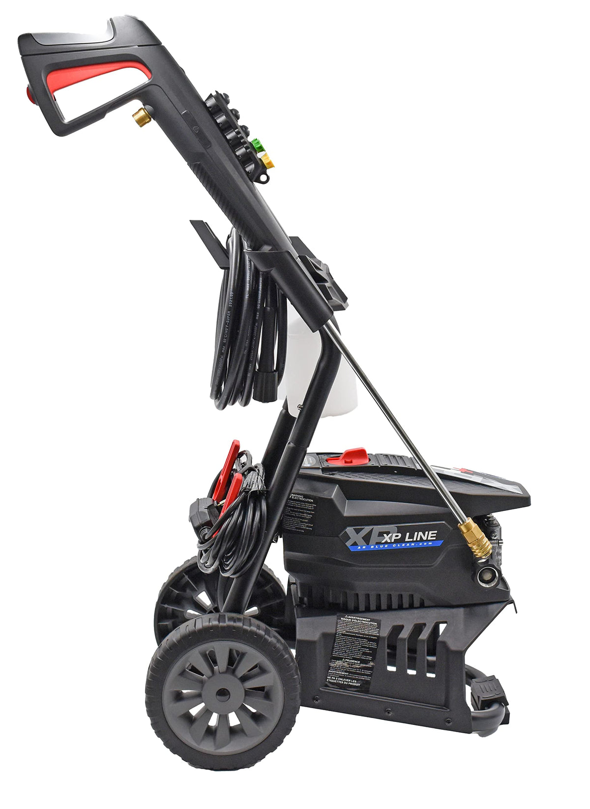 AR Blue Clean BCXP22300P Electric Pressure Washer-2300 PSI, 1.7 GPM, 13 Amps Quick Connect Accessories, Two Wheel Trolley, On Board Storage, Portable Pressure Washer, High Pressure, Car washer, Patio