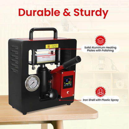 10 Ton Hydraulic Heat Press Machine,2.3 x 4.7 Inch Dual Heating Plate,Fast Heating Jack Heat Press w/LCD Time Temp Controller, Multifunction Heat Press for Printing Textiles Pressing Oil