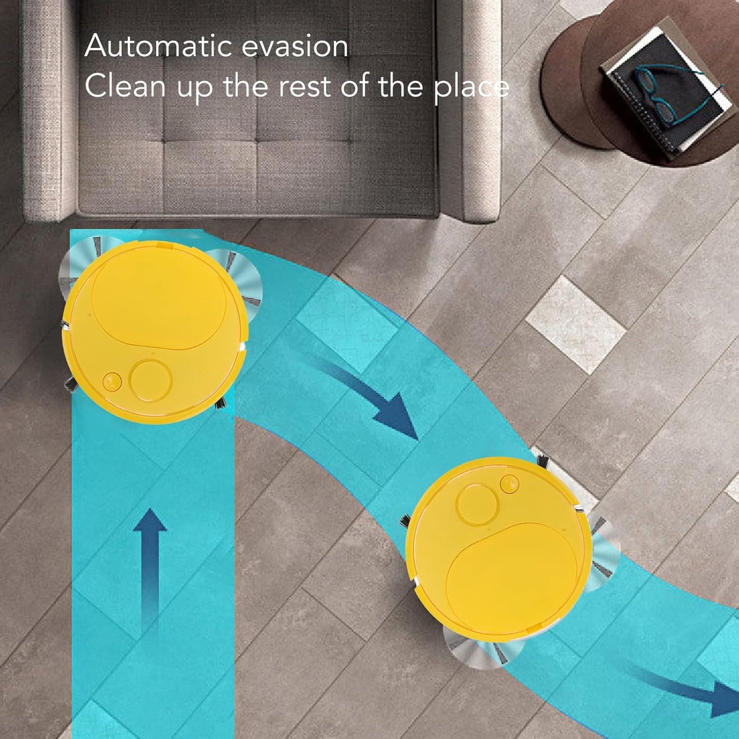 Luqeeg Robot Vacuum Cleaner, USB Charging Smart Sweeping Robot for Wooden Flooring, Low Pile Carpet, Pet Hair