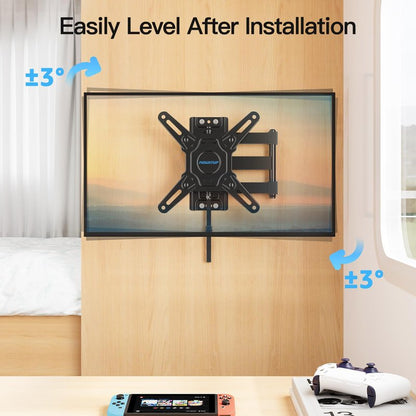 MOUNTUP Lockable RV TV Mount for 13-43 Inch TVs - Full Motion Swivel RV TV Bracket with Pull Cord Lock, Space Saving Design for Camper, Trailer, Motorhome, Truck - Max 33lbs & VESA 200x200mm, MU2101