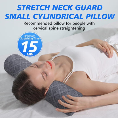 Cozyhealth 3.1" H Small Cervical Roll Pillow, Medium Soft Memory Foam Neck Round Pillow Cylinder Bolster Pillow for Sleeping, Round Neck Support for Bed, Legs, Back and Yoga (Grey, Small - 3.1" H)