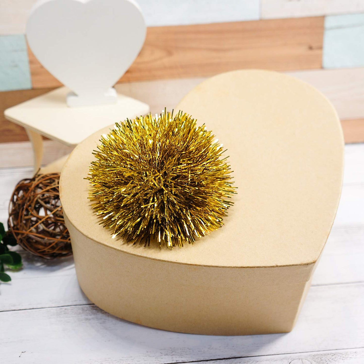 CT CRAFT LLC 4" Length, 6 Count Self-Adhesive Tinsel Bows Gift Wrap Accessory - Gold