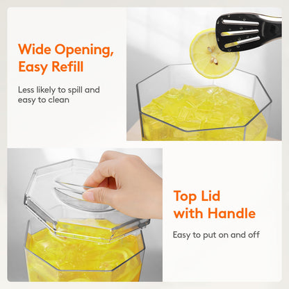 Lifewit 1.6 Gallon Drink Dispenser for Parties 2 Pcs, 6L Plastic Beverage Container with Stand for Juice/Tea/Soda & Lemonade, Clear Water Pitcher with Spigot for Mimosa Bar Hosting 39 x 16 cm/15x6"