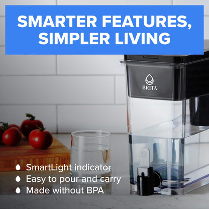 Brita UltraMax Large Water Dispenser with 1 BritaPlus Filter, 27 Cup, White (Package May Vary)