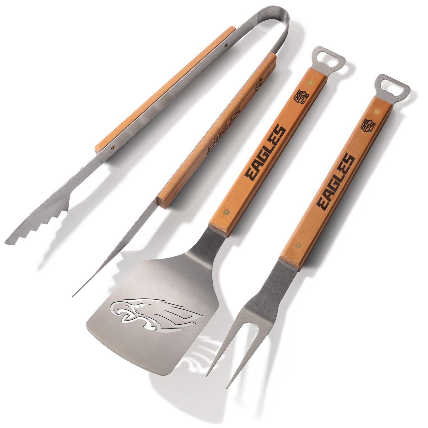 YouTheFan NFL Philadelphia Eagles Classic Series 3-Piece BBQ Set , Stainless Steel , 22" x 9"