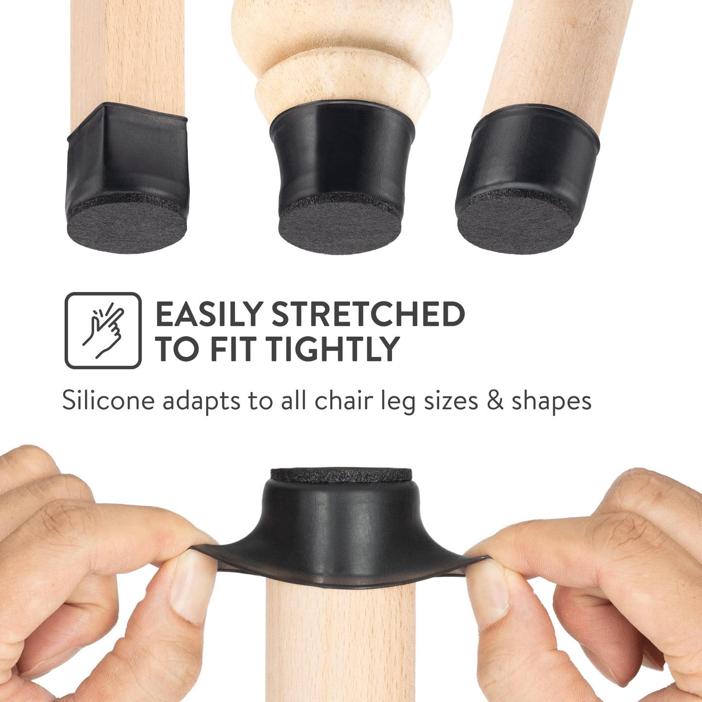 Aneaseit Chair Leg Floor Protectors - Felt Bottom Silicone Pads for Hardwood Floors & Furniture Feet - Chair Leg Caps - Rubber Caps for Chairs - Floor Protectors for Furniture