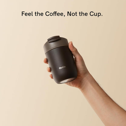 12 oz OutIn Travel Tumbler, Outdoor Insulated Coffee Tumbler with Leak-Proof Flip Lid, Stainless Steel Mug for Hot