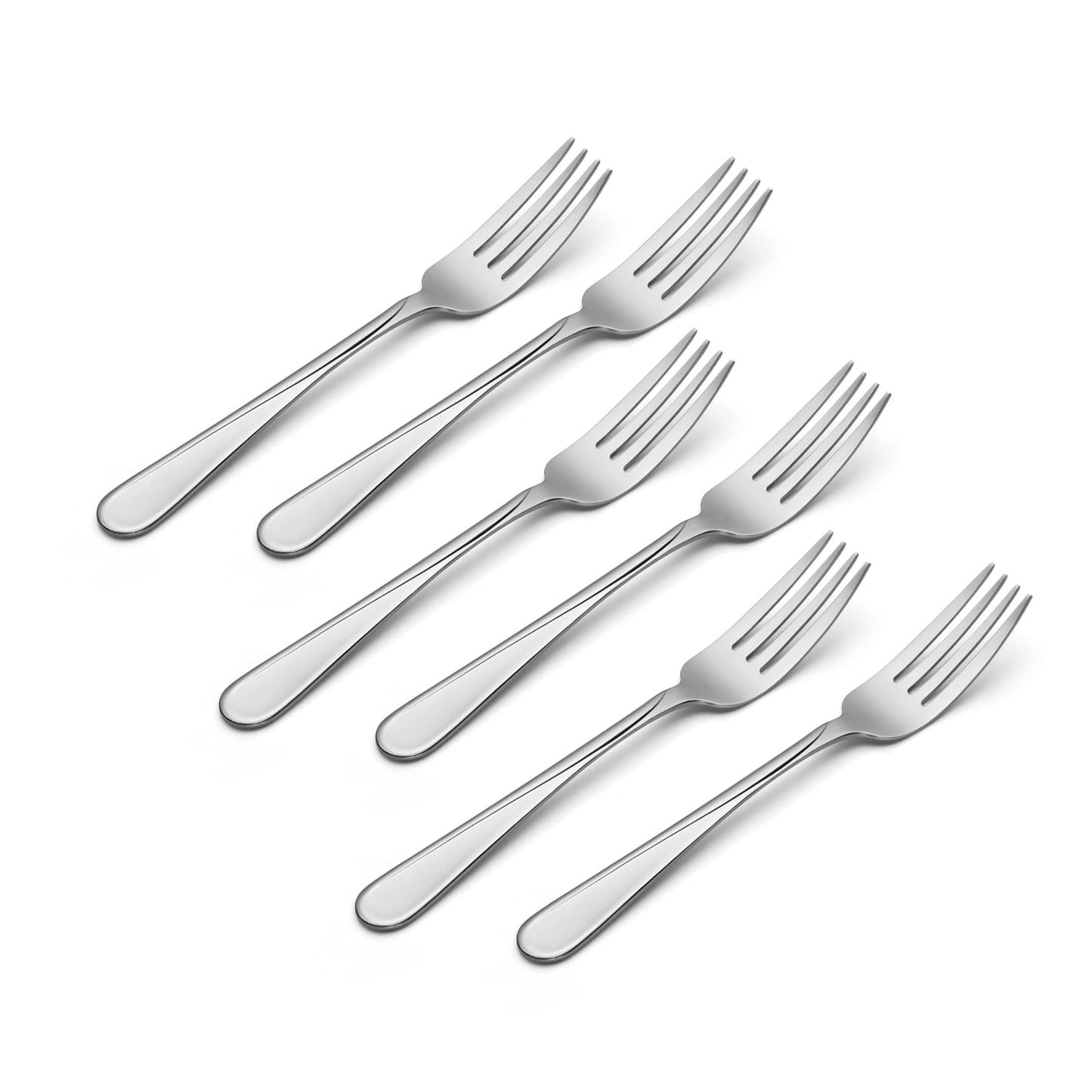 Oneida Silverware Set, Flight Everyday Flatware 6-Piece Dinner Fork Set, Service For 6, 18/0 Stainless Steel Dinner Forks, Rust Resistant, Dishwasher Safe, Home & Kitchen Utensils (Silver 6 Piece)