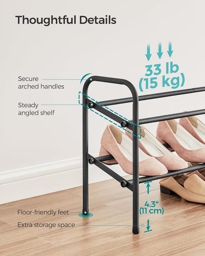 2 15 Closet, SONGMICS Expandable Shoe Rack, Tier Shoe Rack Shelf, Adjustable Shoe Organizer Storage for Pairs of Shoes