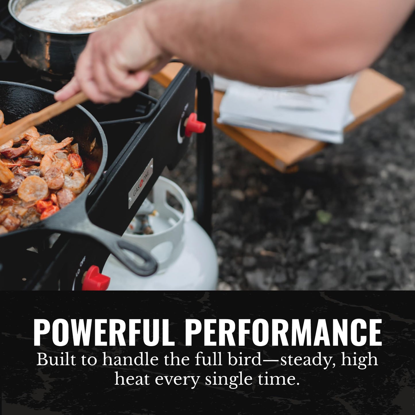 Gas One Propane Double Burner Two Burner Camp Stove Outdoor High Pressure Propane 2 Burner Adjustable PSI Regulator and 4ft Hose With Removable Legs
