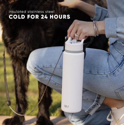 Simple Modern Kids Summit Water Bottle with Straw Lid | Vacuum Insulated Stainless Steel | Reusable Leak Proof BPA-Free Cup for School | 20oz, Surfside