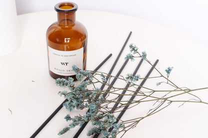 WEALD TRIBE Flower Reed Diffuser Set Vanilla Cinnamon Scent for Bathroom Air Fresheners | 4.0 fl oz Essential Oils with Sticks Home Fragrance Defusers | House Bedroom Office Shelf Decor & Gift
