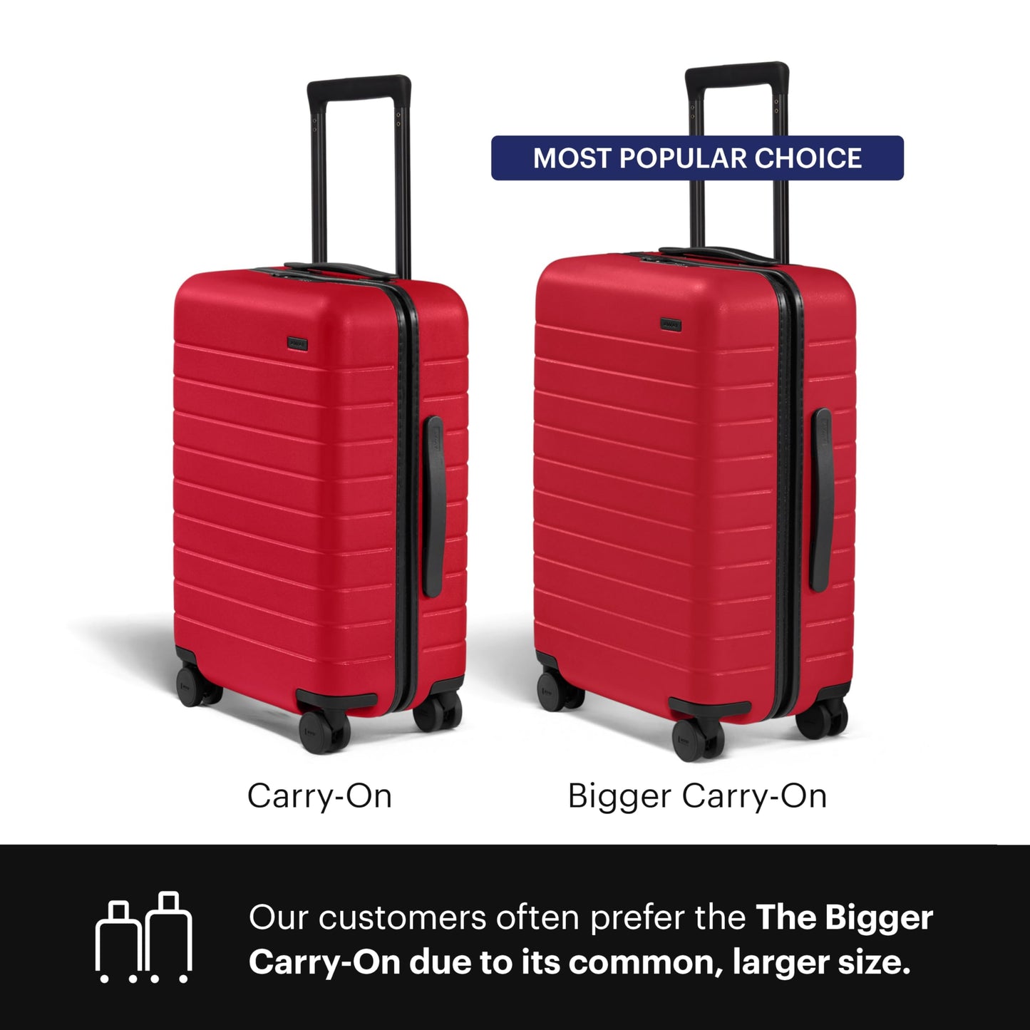 Away Bigger Carry-On Luggage - 23-Inch Lightweight Hardside Suitcase with 360° Spinner Wheels, Interior Compression System, TSA-Approved Lock - Cherry Red