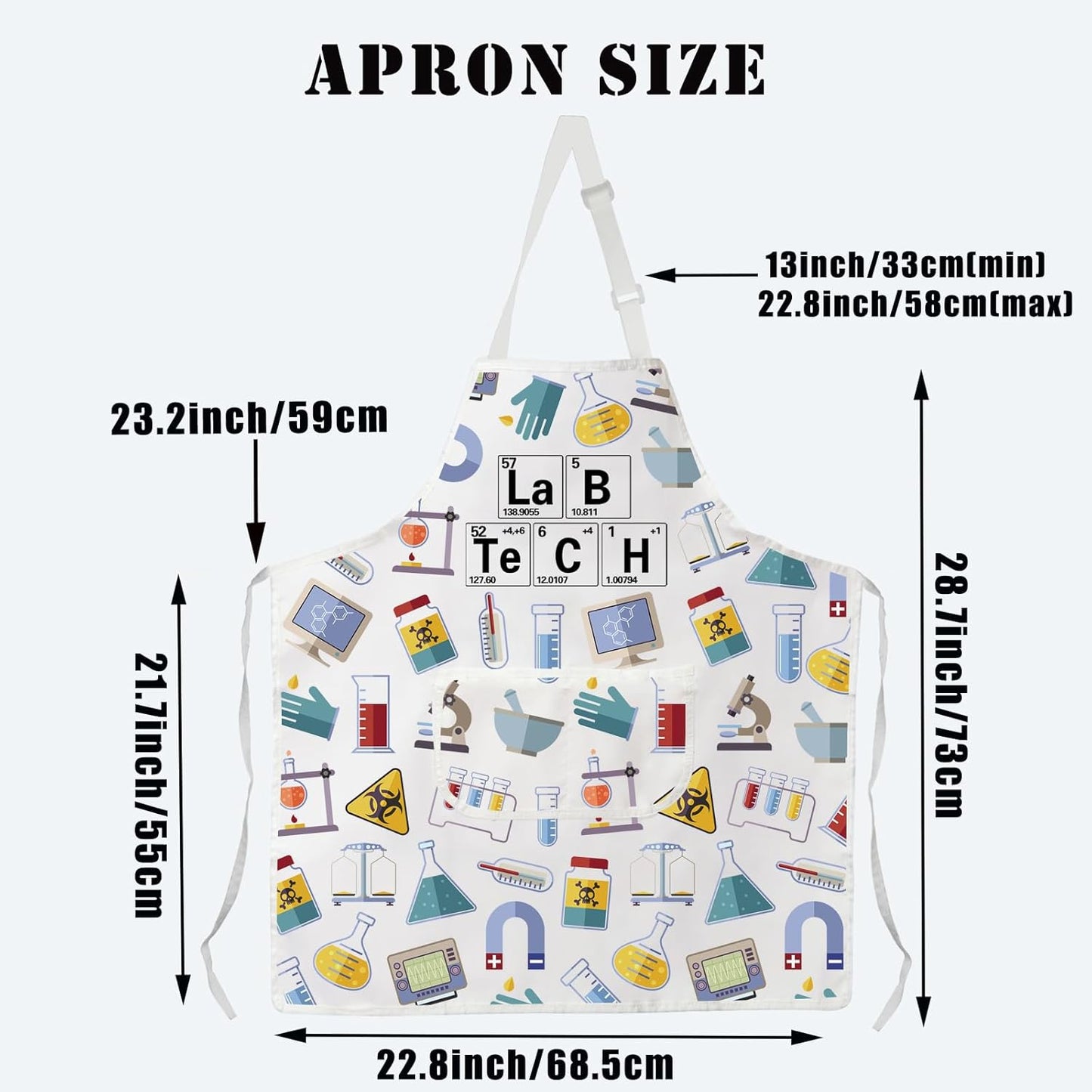 BDPWSS Lab Technician Gifts Science Aprons with Pocket, Lab Assistant Graduation Gift, Periodic Table