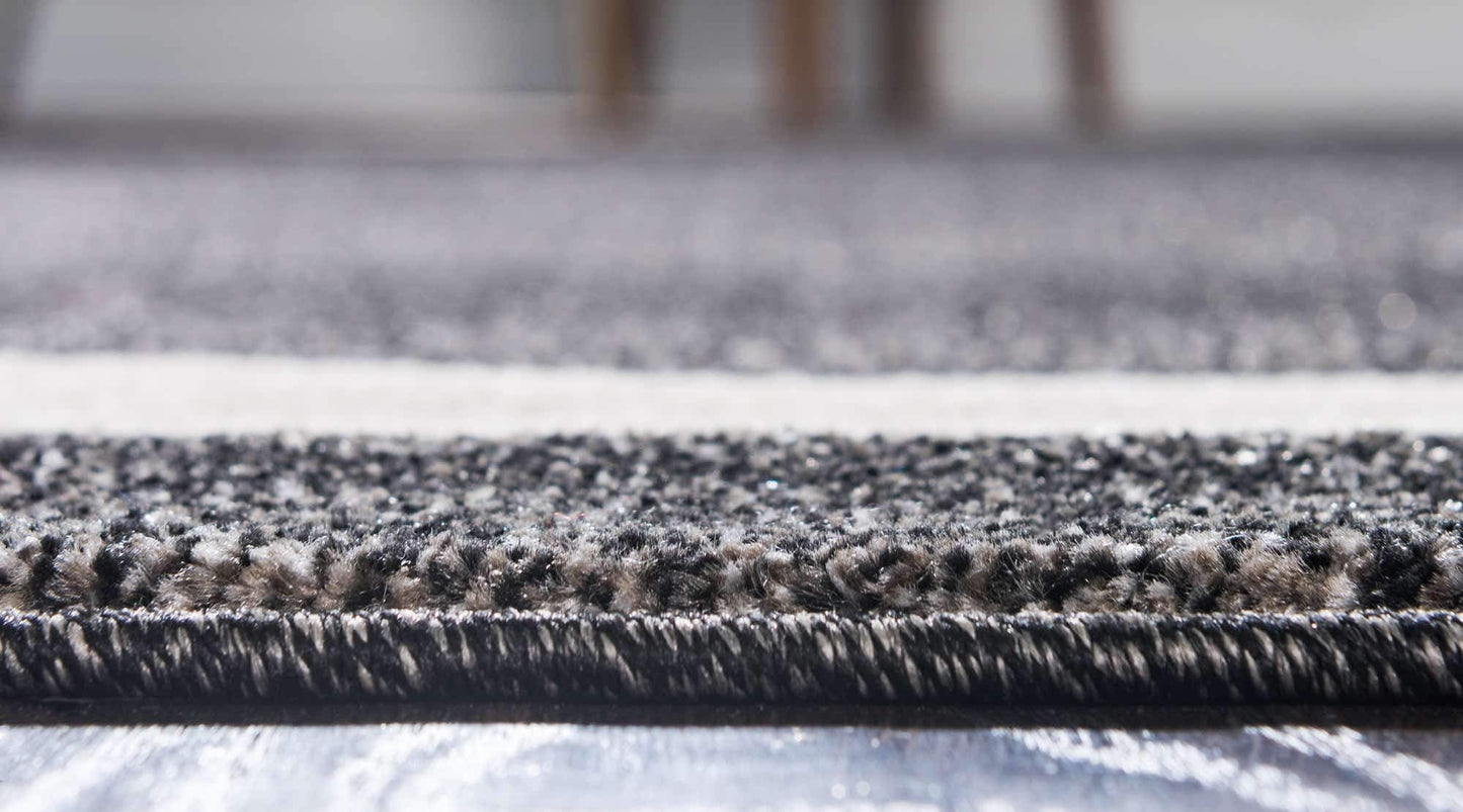 Unique Loom Del Mar Collection Area Rug - Maria (7' 10" x 11' 4" Rectangle, Black/ Ivory)