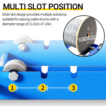 Cable Drum Roller, Heavy Duty Cable Caddy,Wire Unwinder Dispenser, Double Rail Wire Stand for Drum Reel Max 39.4in Width, 2 Ton