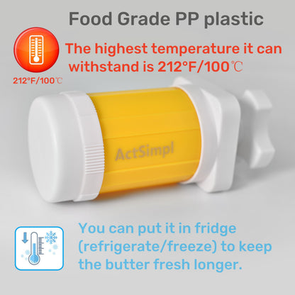 ActSimpl Butter Slicer Cutter, Easily Cut Cold Butter Straight from Freezer, Freshness-Lid Dispenser