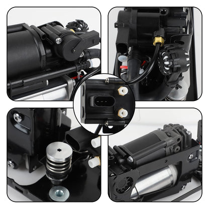 RXLUCKIES Compatible with Air Suspension Compressor BMW 37206789450 F01 F02 F04 F11 535i 550i 740i 740Ld 750i 760Li Alpina B7（Compressor+Bracket+Valve Block）