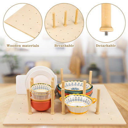 Mezurun Pegboard Drawer Organizer（24×21in） Peg Board for Drawers,Peg Board Drawer Organizer Kitchen Pegboard Divider Adjustable Trimmable，15PCS Wood Wooden Peg