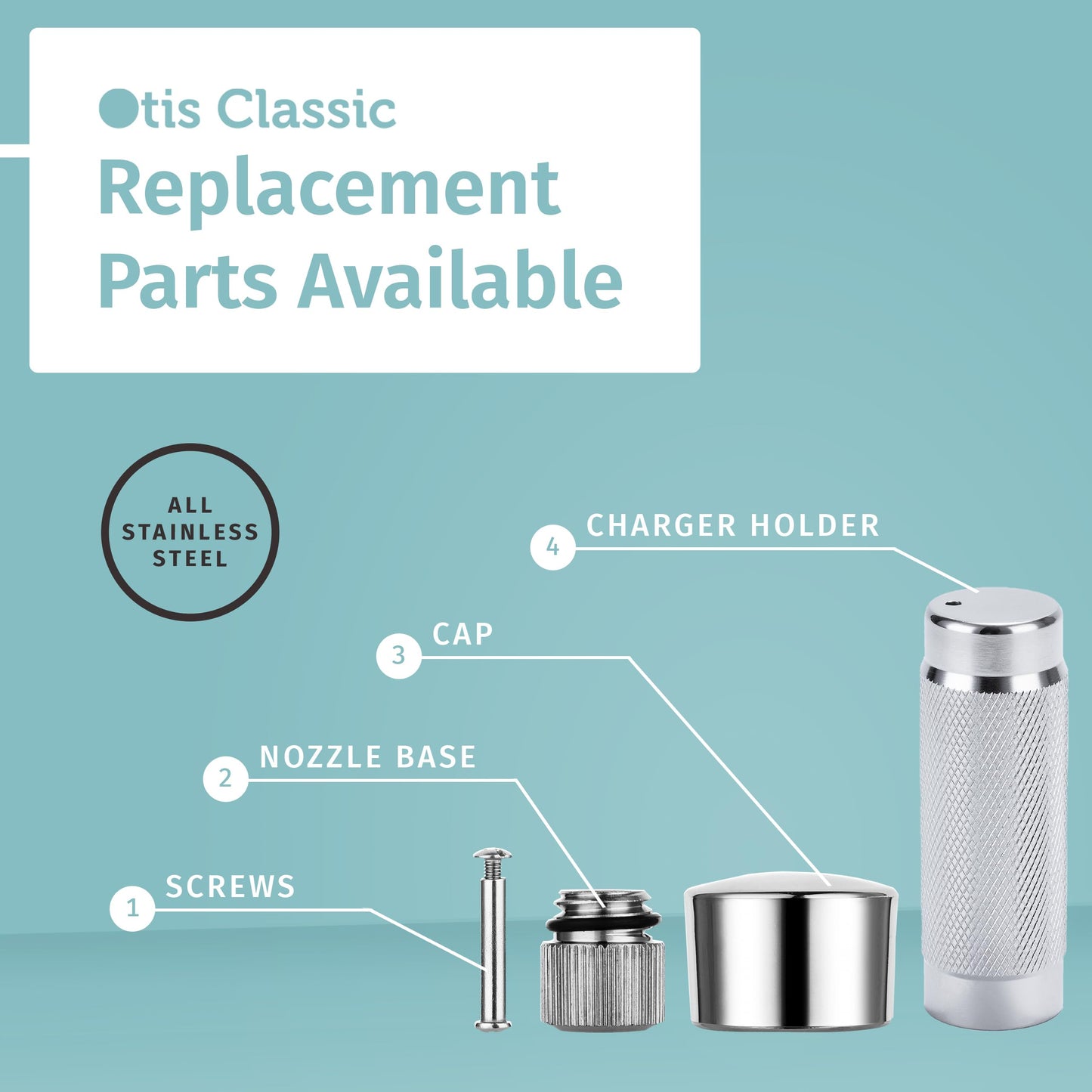Otis Classic 304 Stainless Steel Whipped Cream Dispenser, 500ml w/ 3 Decorating Nozzles - Commercial Grade Quality Made of Food Grade Stainless Steel - Easy to Use and Clean Ideal for Desserts for Home Chef