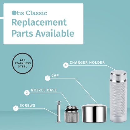Otis Classic 304 Stainless Steel Whipped Cream Dispenser, 500ml w/ 3 Decorating Nozzles - Commercial Grade Quality Made of Food Grade Stainless Steel - Easy to Use and Clean Ideal for Desserts for Home Chef