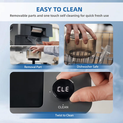 ICEMAGE Shaved Ice Machine, 60s Fast Slushie & Snow Cone Maker for Home, No Pre-Freezing, 15 Textures, All-Drink Compatible, 50dB Quiet, One-Touch Self-Cleaning, Compact for Parties & RVs