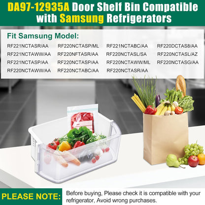UPGRADED DA97-12935A Refrigerator Door Bin Replacement for Samsung Fridge Parts, Left and Right Door Shelf Basket