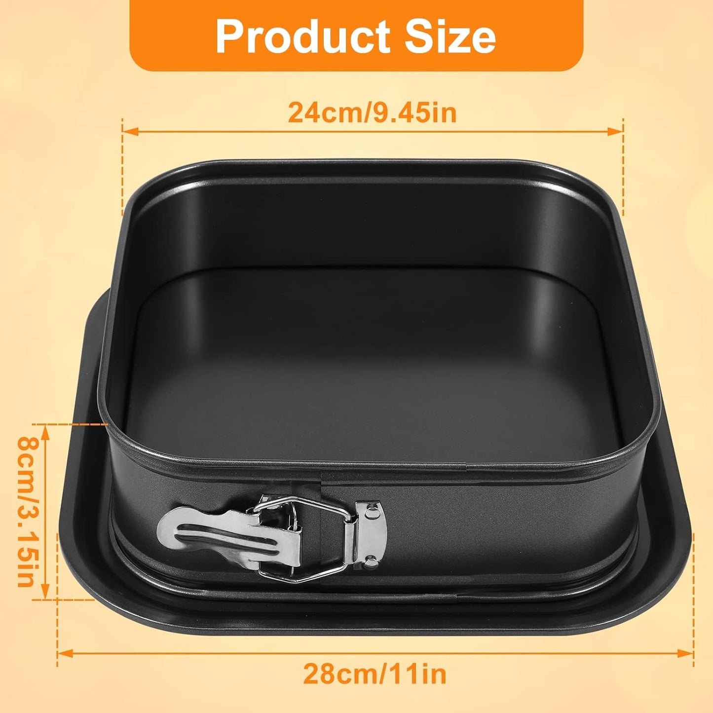 Springform Pan, 9.5" Non-Stick Cheesecake Baking Pan, Leak-Proof Bakeware with Removable Base