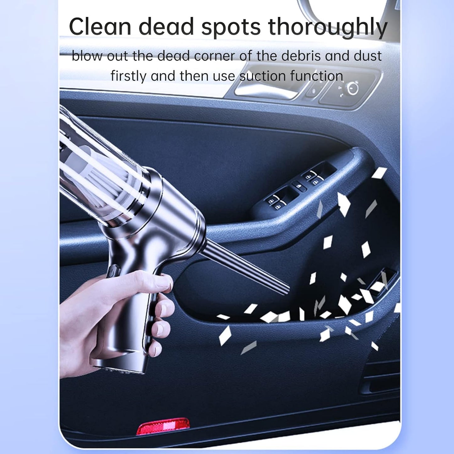 Cordless Handheld Car Vacuum Cleaner, 19000PA Rechargeable Mini Vacuum and Blower, 3-in-1 Powerful Suction, Washable