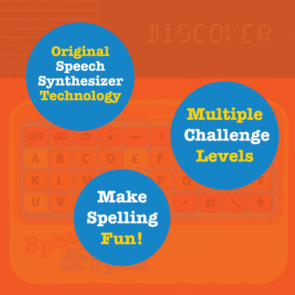 Speak & Spell Electronic Game - Educational Learning Toy, Spelling Games, 80s Retro Handheld Arcade, Autism Toys, Activity for Boys, Girls, Toddler, Ages 7+