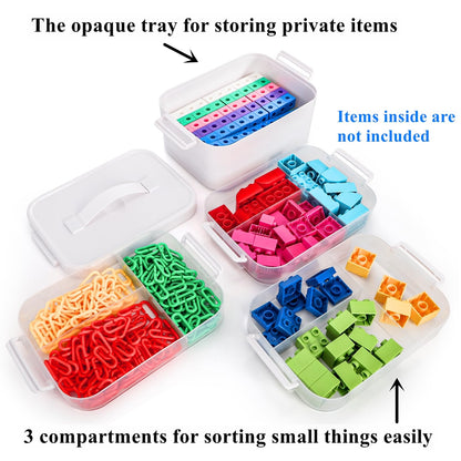 Tebery 4 Tier Plastic Craft Storage Organizer, Clear Stackable Arts Supply Box with Removable Tray, Portable Bead Jewelry Sewing Tool Container Case with Handle, Ideal for Home Studio Travel