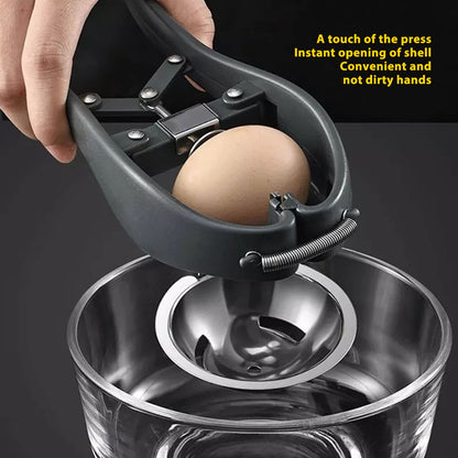 Egg Cracker, Stainless Steel Egg Separator, Professional Handheld Automatic Quick Egg Opener Egg Separator for Kitchen Tools